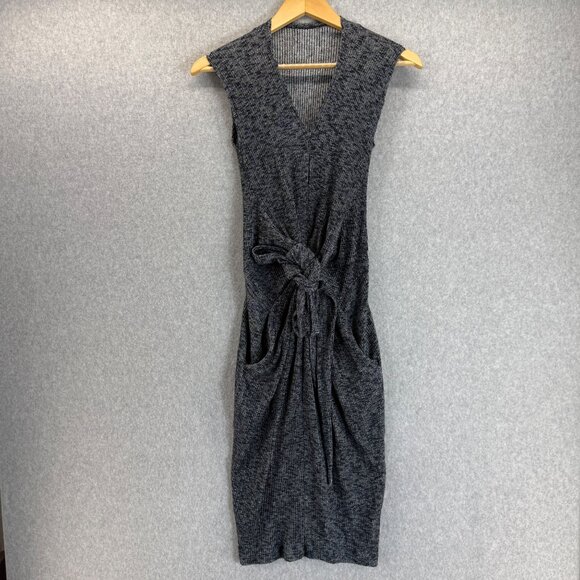 Vena Cava Dresses & Skirts - Vena Cava Womens Tank Midi Dress Blue White Ribbed V- Neck Tie Waist Size XS (?)